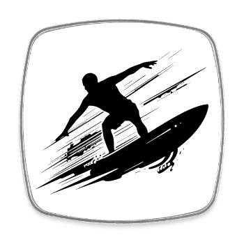 Surfing Art Surfer Illustration - Square fridge magnet - white - Front