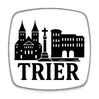 Trier Landmark Silhouette - Square fridge magnet - white - Front