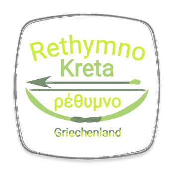 Rethymno Kreta mit pfeil und Bogen Trendy cool - Viereckiger Kühlschrankmagnet - Weiß - Vorne