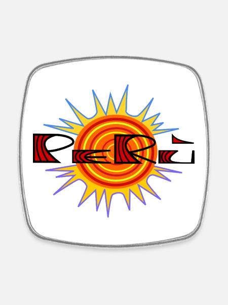 Logo Perù von Cean - Viereckiger Kühlschrankmagnet - Weiß