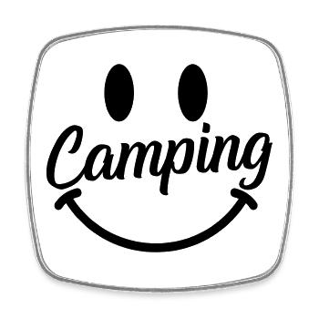 Camping smile - Viereckiger Kühlschrankmagnet - Weiß - Vorne
