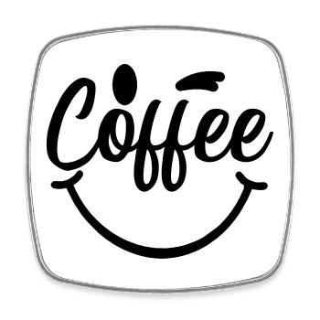 Coffee_Smile - Square fridge magnet - white - Front