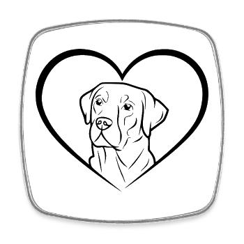 Dessin du Labrador Retriever - Magnet carré - blanc - Devant