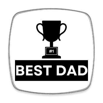 Number 1 Best Dad Bold Typography - Square fridge magnet - white - Front