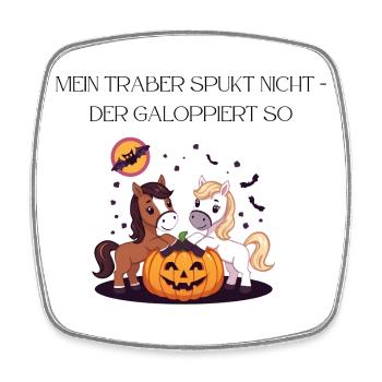 Halloween Trotter Chevaux Dire Citation - Magnet carré - blanc - Devant