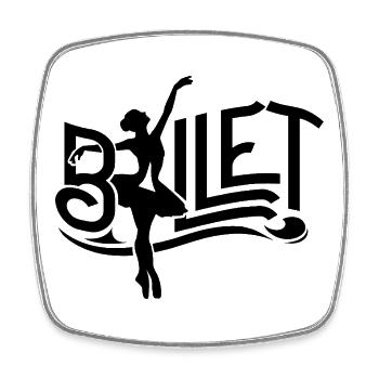 Ballett - Viereckiger Kühlschrankmagnet - Weiß - Vorne