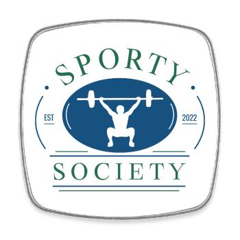The Sporty Society - Entraînement physique en haltérophilie - Magnet carré - blanc - Devant