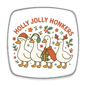 Weihnachtsgans Holly Jolly Honkers Fun Design - Viereckiger Kühlschrankmagnet - Weiß - Vorne