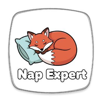 Nap-Experte Fuchs - Viereckiger Kühlschrankmagnet - Weiß - Vorne