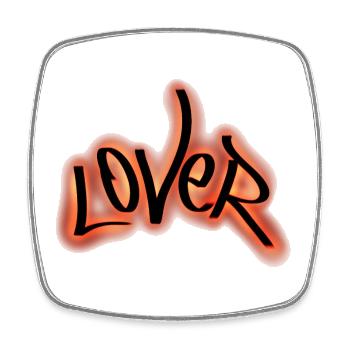 Lover Graffiti Neon Font - Square fridge magnet - white - Front