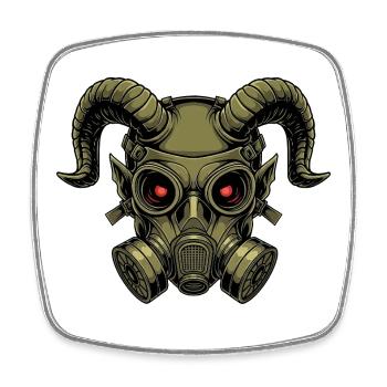 Devilish Demon Mask Halloween Creepy Gothic - Square fridge magnet - white - Front