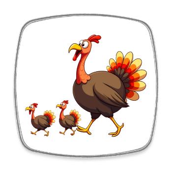 Thanksgiving Truthahn Baby - Viereckiger Kühlschrankmagnet - Weiß - Vorne
