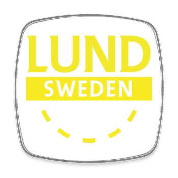 Lund, Schweden, Stadtlogo - Viereckiger Kühlschrankmagnet - Weiß - Vorne