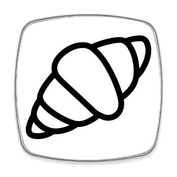 croissant - Magnet carré - blanc - Devant