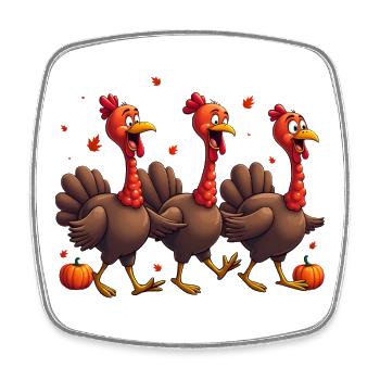 Bébé dinde de Thanksgiving - Magnet carré - blanc - Devant