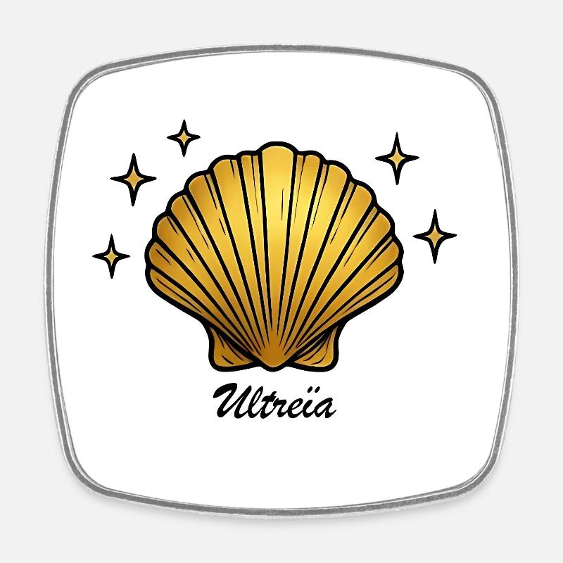 Coquille saint-jacques chemin de Compostelle - Magnet carré - blanc