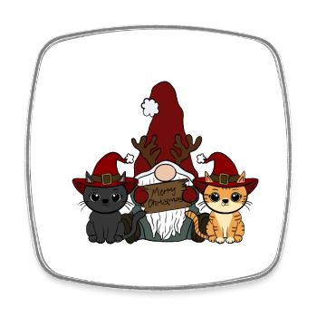 Gnomes de chat - Magnet carré - blanc - Devant
