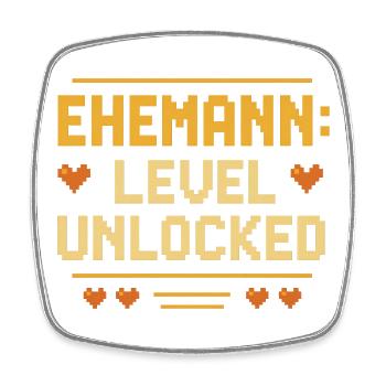 Husband Level Unlocked Gamer Funny Marriage Love - Square fridge magnet - white - Front