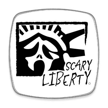 Scary Liberty - Square fridge magnet - white - Front
