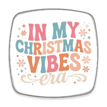 In My Christmas Vibes Era - Viereckiger Kühlschrankmagnet - Weiß - Vorne