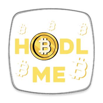 HODL ME Bitcoin Logo - Viereckiger Kühlschrankmagnet - Weiß - Vorne