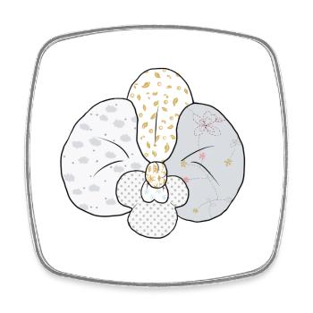 Weisse_Musterorchidee - Square fridge magnet - white - Front