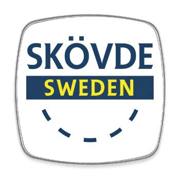 Skövde Schweden Sign Design - Viereckiger Kühlschrankmagnet - Weiß - Vorne