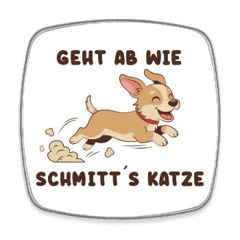 Flinker Corgi Sprint Spruch - Viereckiger Kühlschrankmagnet - Weiß - Vorne