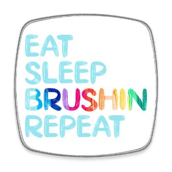 Artist Painter Graphic Eat Sleep Brushin Repeat - Square fridge magnet - white - Front