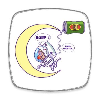 Astronaut and beer - Square fridge magnet - white - Front