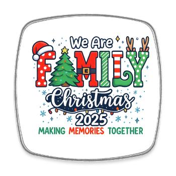 Souvenirs de Noël en famille 2025 - Magnet carré - blanc - Devant