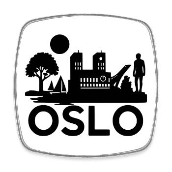 Oslo Silhouette Landmarks - Square fridge magnet - white - Front