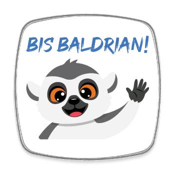 Panda Gruß Mascot Bis Baldrian! - Viereckiger Kühlschrankmagnet - Weiß - Vorne