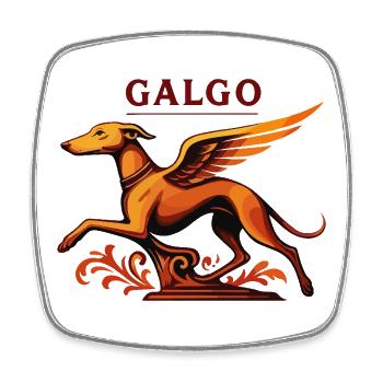 Galgo Hood Ornament - Viereckiger Kühlschrankmagnet - Weiß - Vorne