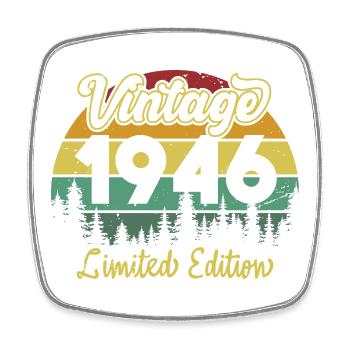 Vintage 1946 Vintage Cadeau d’anniversaire Rétro - Magnet carré - blanc - Devant