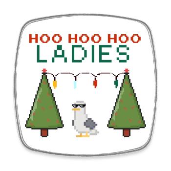 HooHooHoo Damen Pixel Weihnacht - Viereckiger Kühlschrankmagnet - Weiß - Vorne