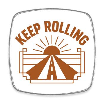 Keep Rolling - Square fridge magnet - white - Front
