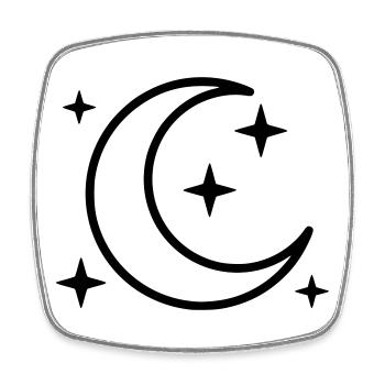 Crescent Moon & Stars | Magic Night - Square fridge magnet - white - Front