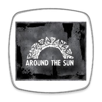 Around the Sun Grunge Bow - Square fridge magnet - white - Front