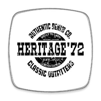 Heritage ’72 Authentic Denim Co. Vintage Style - Square fridge magnet - white - Front