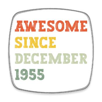 1955 Décembre Cadeau d’anniversaire - Magnet carré - blanc - Devant