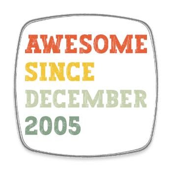 2005 December Birthday Gift - Square fridge magnet - white - Front