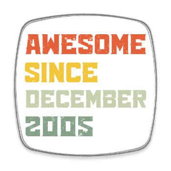 2005 Décembre Cadeau d’anniversaire Vintage Rétro - Magnet carré - blanc - Devant