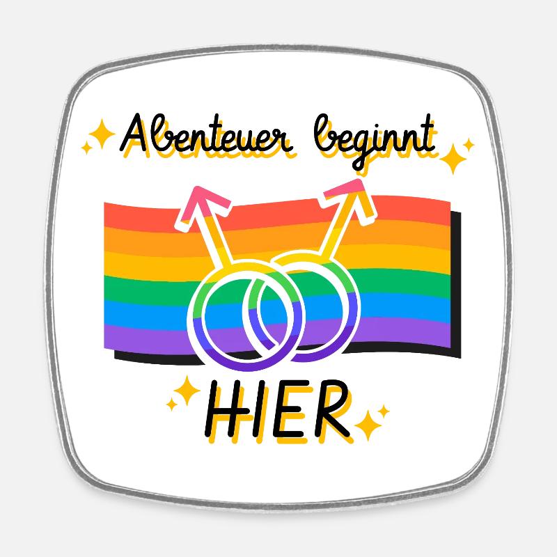 Networked Pride gender symbols - Square fridge magnet - white