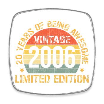 Millésime 2006 20ème anniversaire Cadeaux pour Hommes Femmes - Magnet carré - blanc - Devant