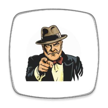 Vintage-Gangster Zeigefinger (I want you!) - Viereckiger Kühlschrankmagnet - Weiß - Vorne