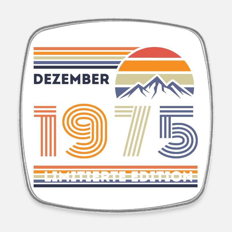 Vintage Geburtstag Limitierte – Dezember 1975 - Viereckiger Kühlschrankmagnet - Weiß