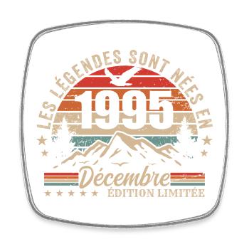 Rétro Décembre 1995 - Cadeau 30 Ans - Magnet carré - blanc - Devant