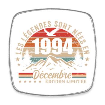 Rétro Décembre 1994 - Cadeau 31 Ans - Magnet carré - blanc - Devant