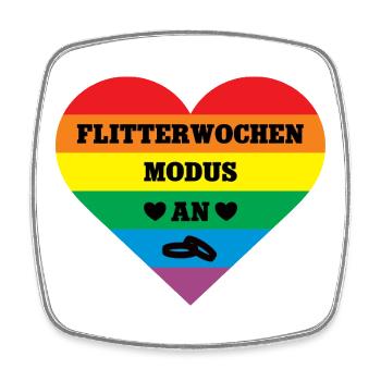 Flitterwochen Gleichgeschlechtliche Hochzeit LGBTQ - Viereckiger Kühlschrankmagnet - Weiß - Vorne